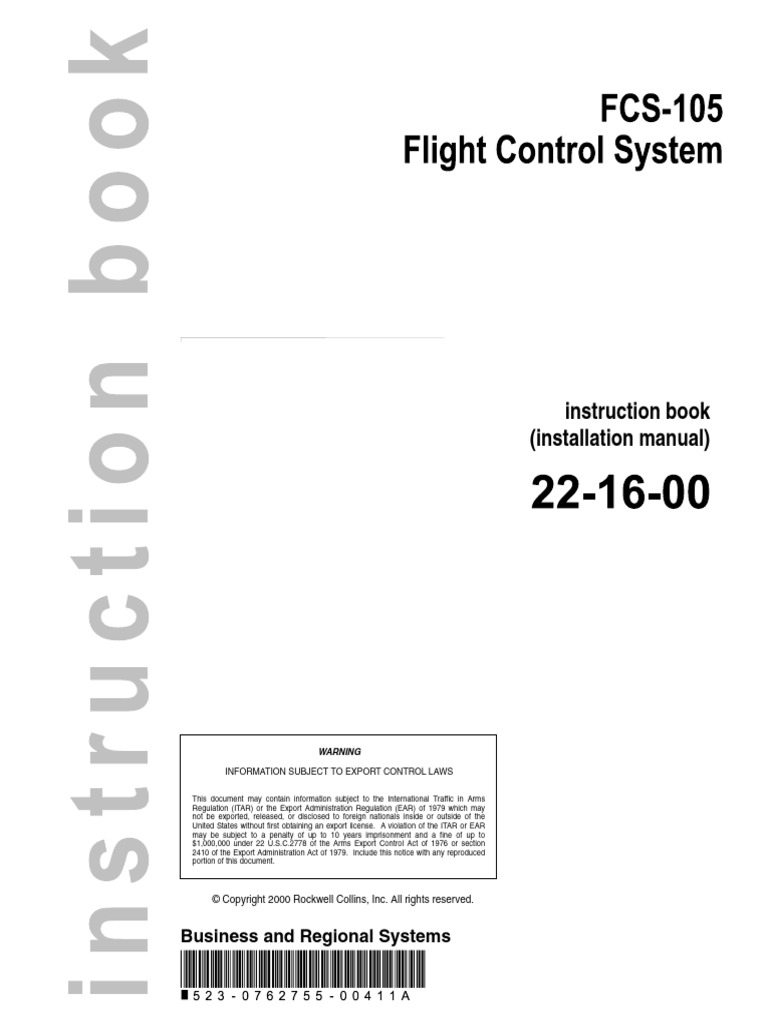 FCS-105 Flight Control System Manual | PDF | Electrostatic Discharge ...