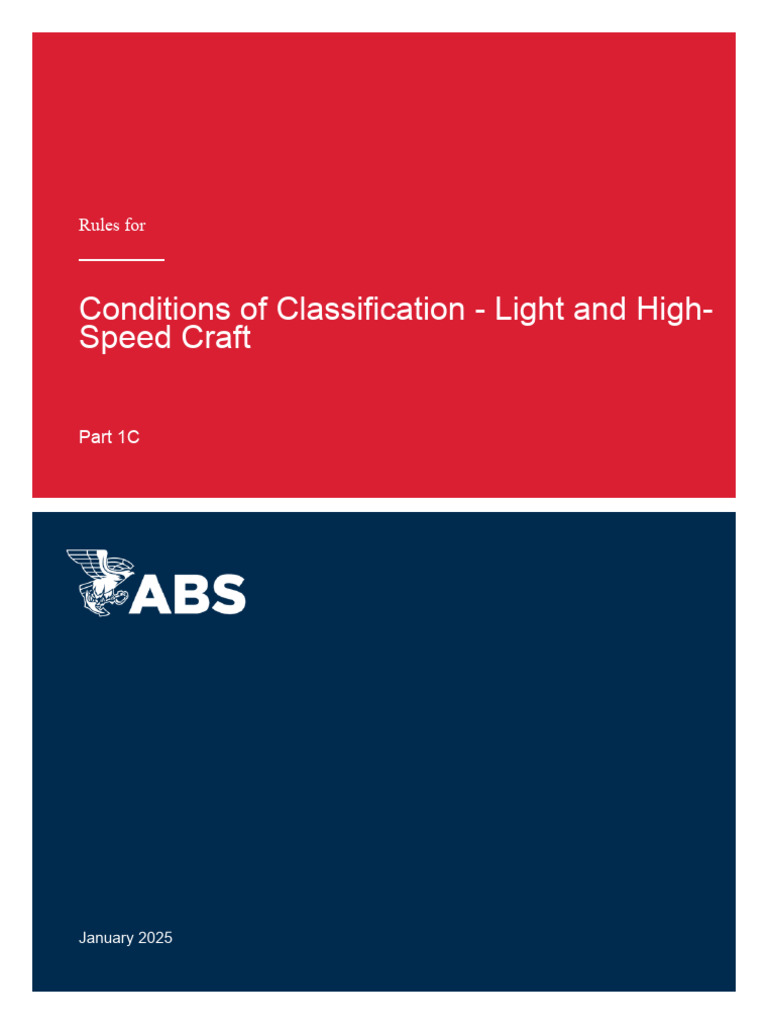 ABS Rules for High-Speed Craft 2025 | PDF