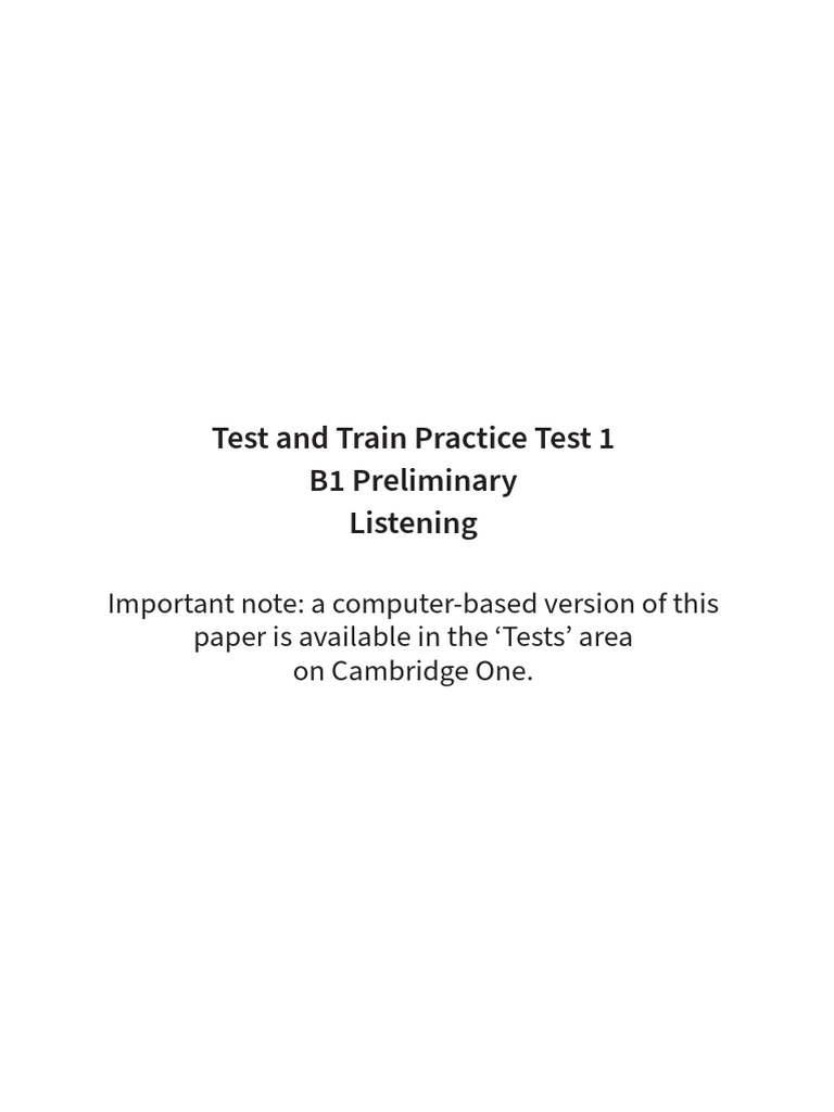 B1 Preliminary Listening Practice Test 1 | PDF | Parrot