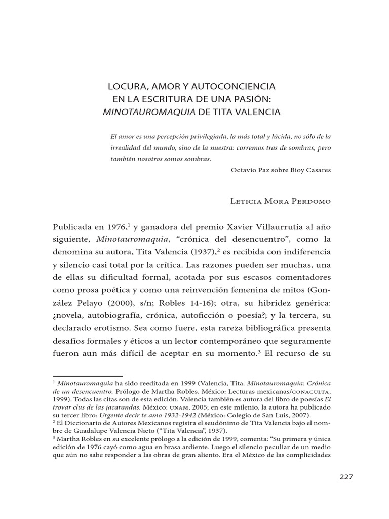 Análisis de "Minotauromaquia" de Tita Valencia | PDF | Amor | Minotauro
