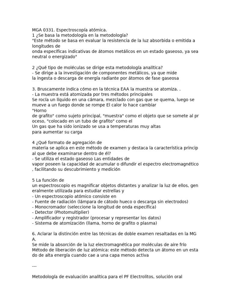 Mga 0331 | PDF | Espectroscopía de absorción atómica | Espectrómetro