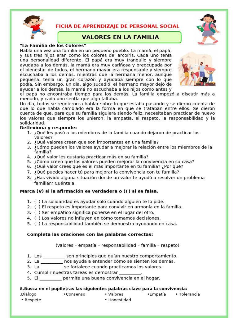 Valores Esenciales en la Familia | PDF | Empatía