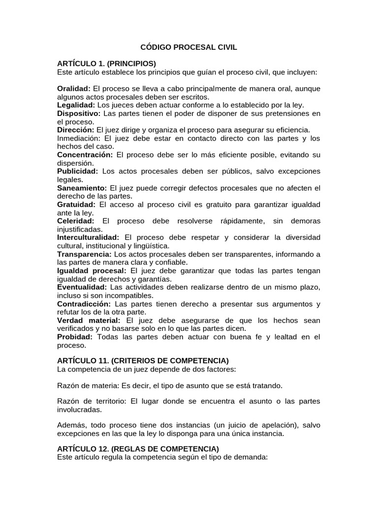 Principios y Competencia en Proceso Civil | PDF | Apelación | Demanda ...