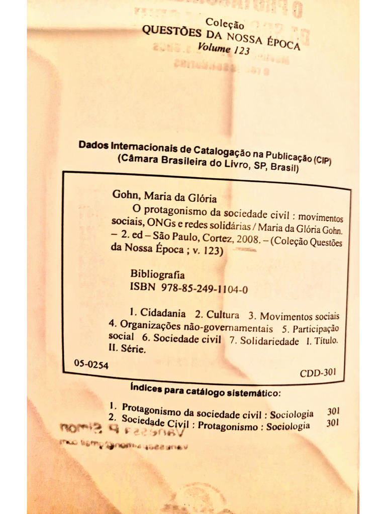 1 Protagonismo Soc. Civil - Gohn | PDF
