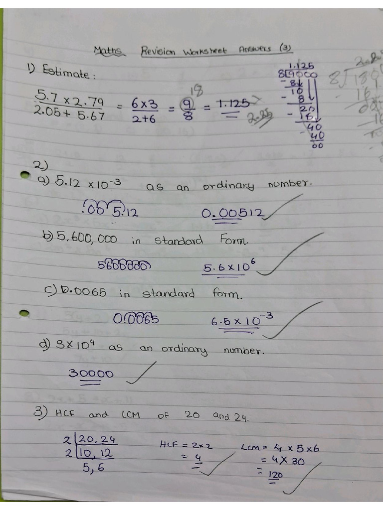 Math Revision 3 Answer | PDF
