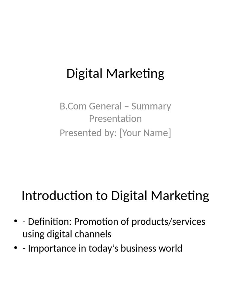Digital Marketing Overview and Trends | PDF