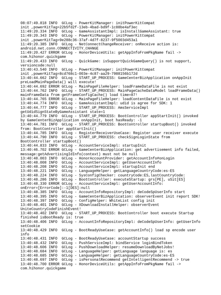 GameCenter Log Analysis and Errors | PDF | Communications Protocols ...
