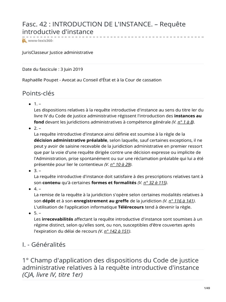 Requête Introductive d'Instance CJA | PDF | Médiation | Compétence