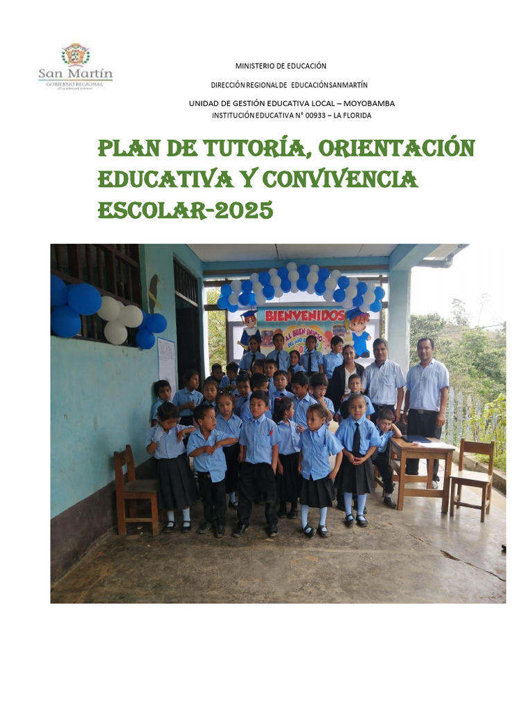 Plan de Tutoría y Convivencia Escolar 2025 | PDF | Comportamiento | Riesgo