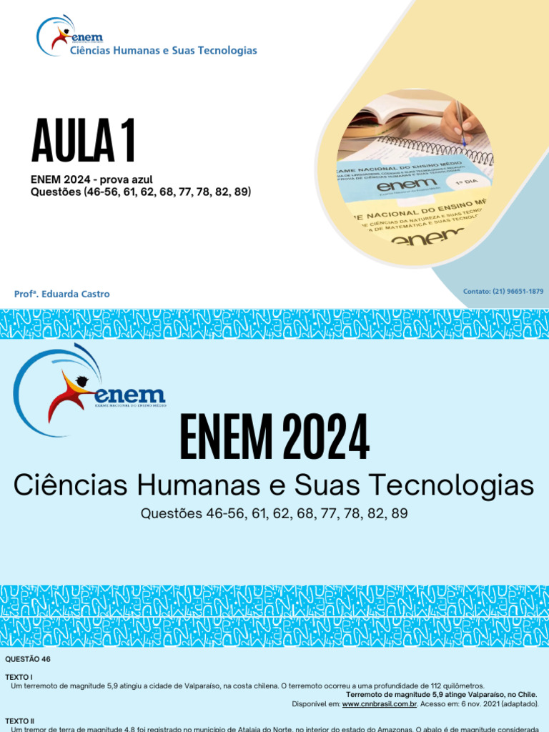 Questões de Ciências Humanas ENEM 2024 | PDF | Empiricismo | Nações Unidas