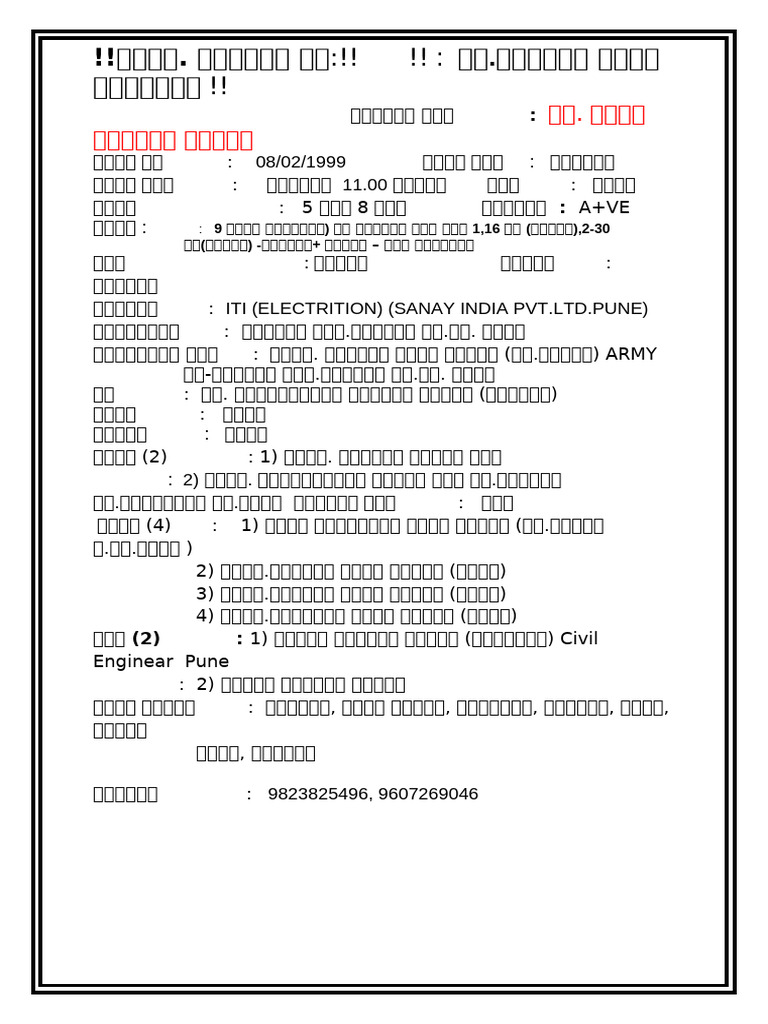 Bio Data | PDF