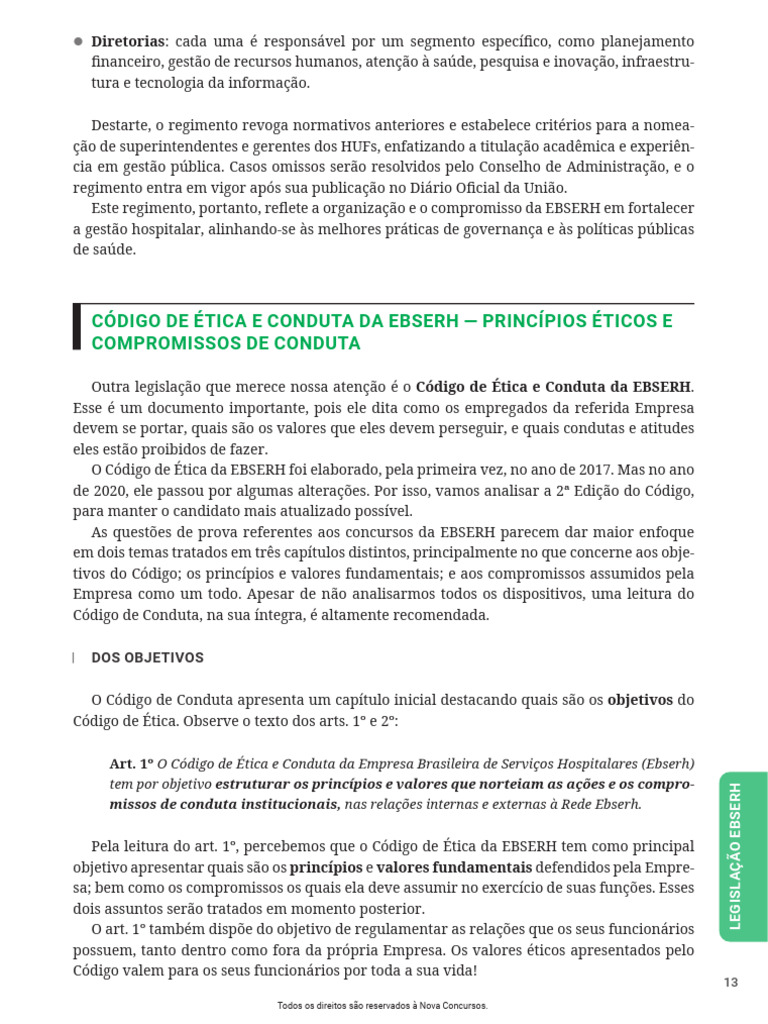 Código de Ética da EBSERH: Diretrizes e Princípios | PDF | Propriedade ...