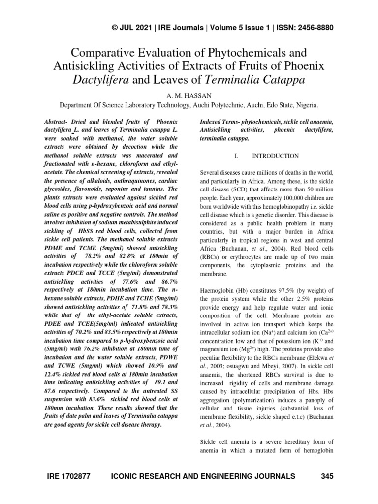 Comparative Evaluation of Phytochemicals | PDF | Polyphenol | Hemoglobin