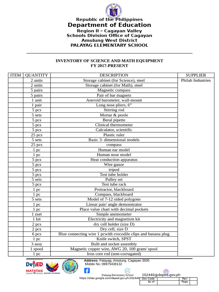 Science and Math Inventory | PDF | Personal Computers
