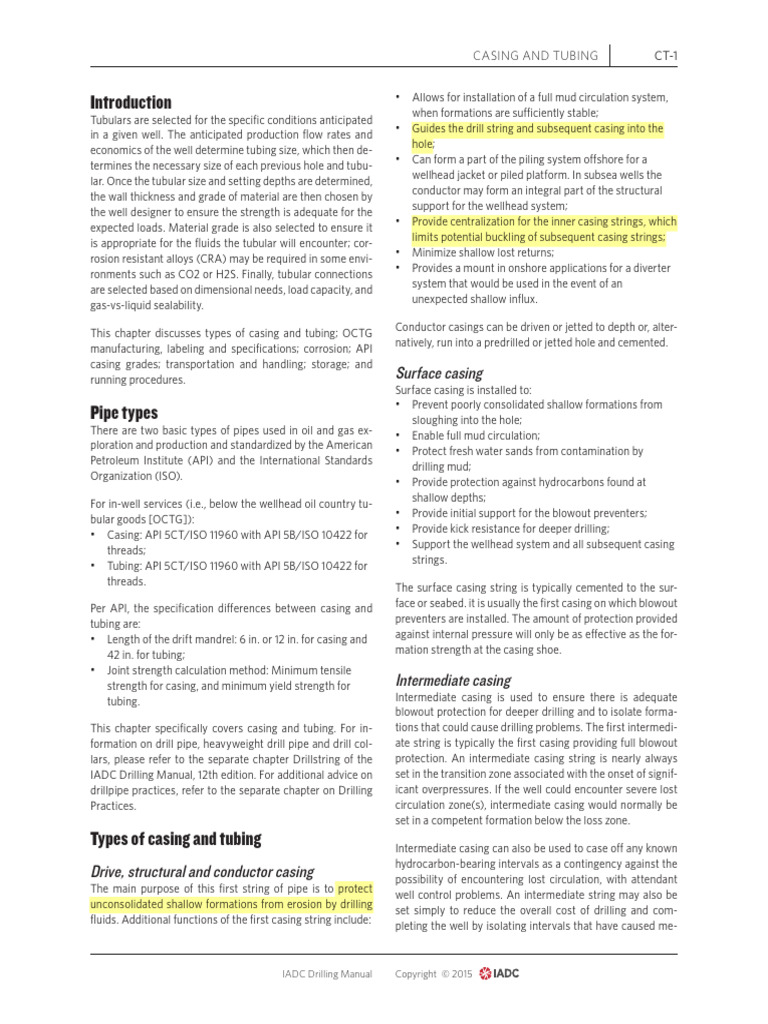 Types of Casing and Tubing Explained | PDF | Casing (Borehole) | Oil Well
