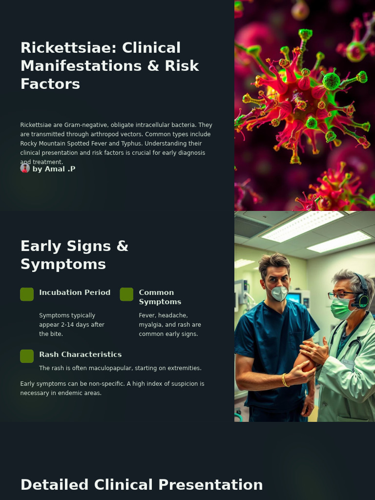 Rickettsiae Clinical Manifestations and Risk Factors | PDF | Animal ...
