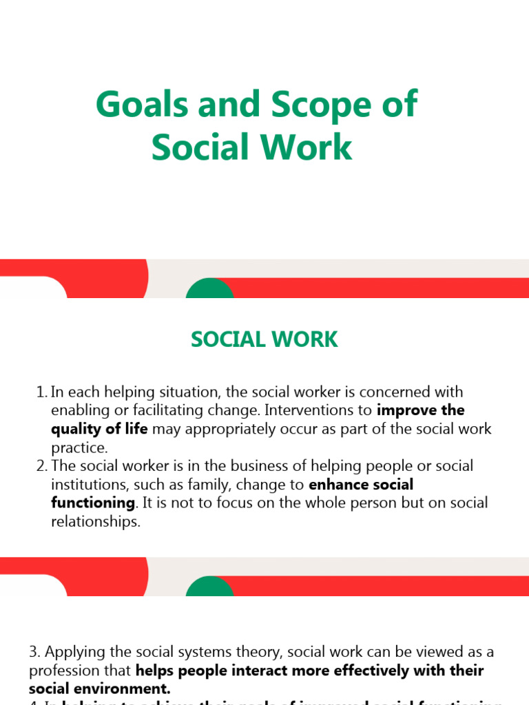 Goals and Scope of Social Work - Compress | PDF