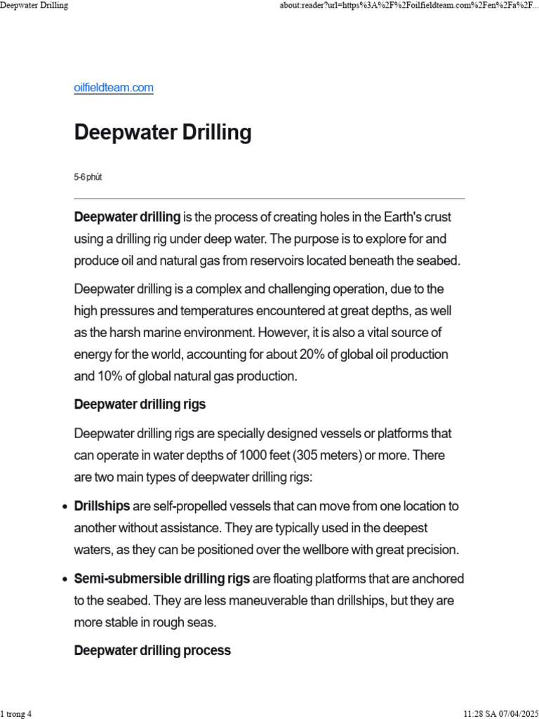 Challenges in Deepwater Drilling | PDF | Oil Well | Blowout (Well Drilling)