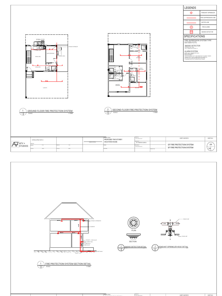 Fire Protection System Plans for House | PDF | Fire Sprinkler System ...