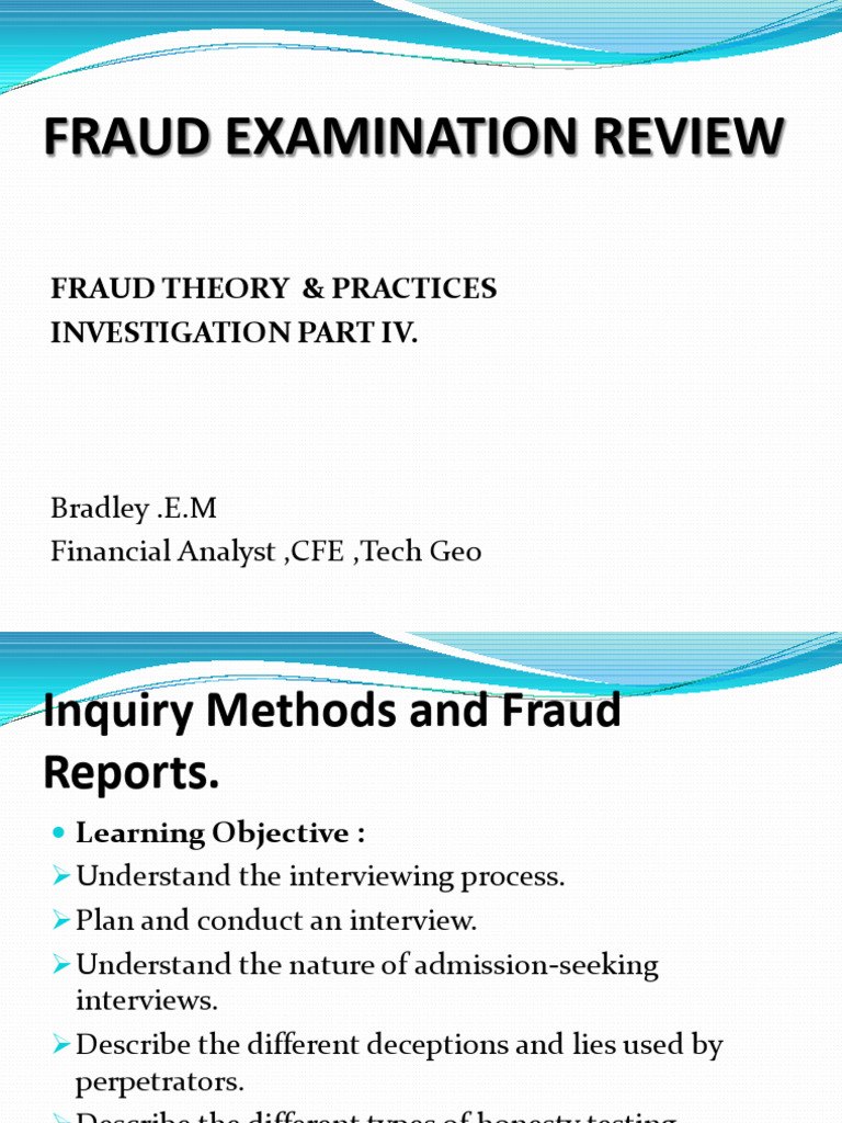 Investigation Part IV Fraud Examination Review | PDF | Deception ...