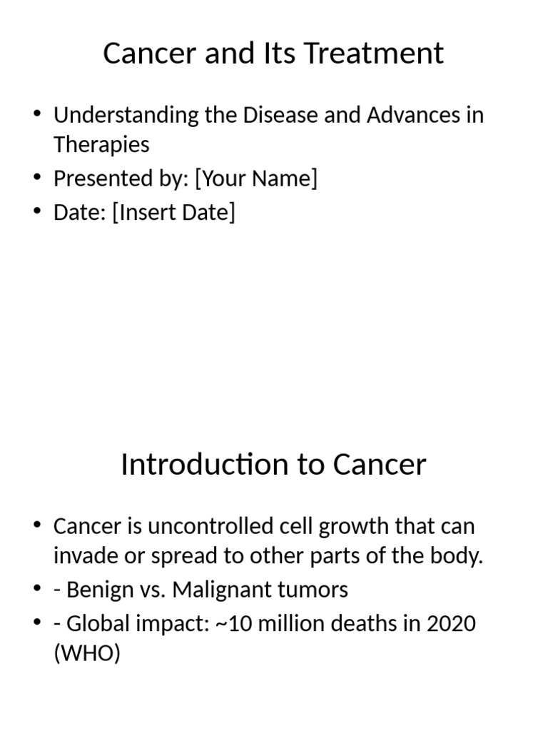 Cancer Overview and Treatment Options | PDF | Cancer | Chemotherapy