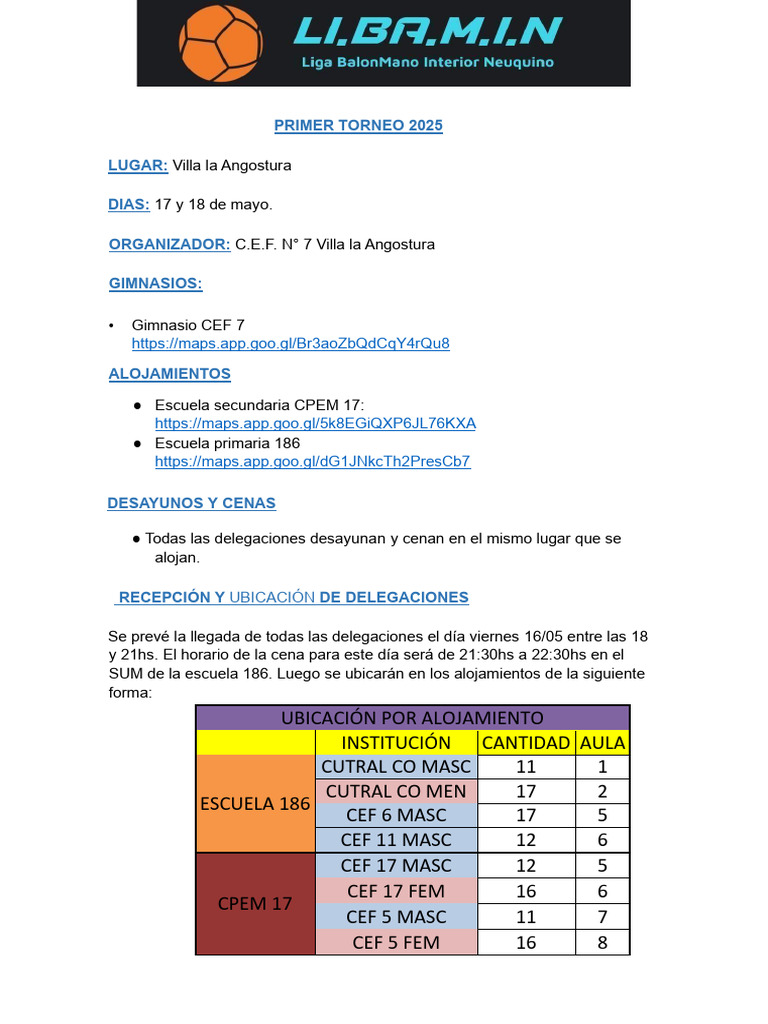 1er Torneo Li - Bam.i.n 2025 - Vla | PDF