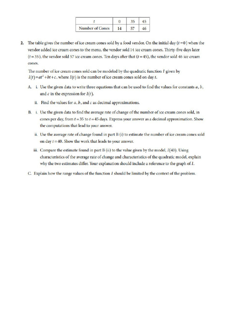Practice Exam 2 - Problem 2 AP Pre Calculus | PDF