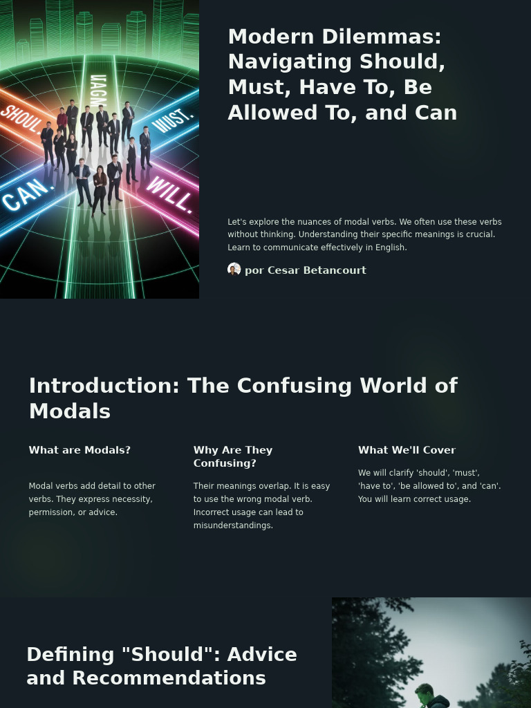 Modern Dilemmas Navigating Should Must Have To Be Allowed To and Can ...