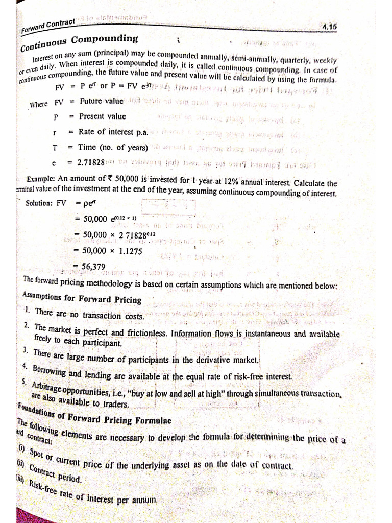 Financial Derivatives Formulas | PDF