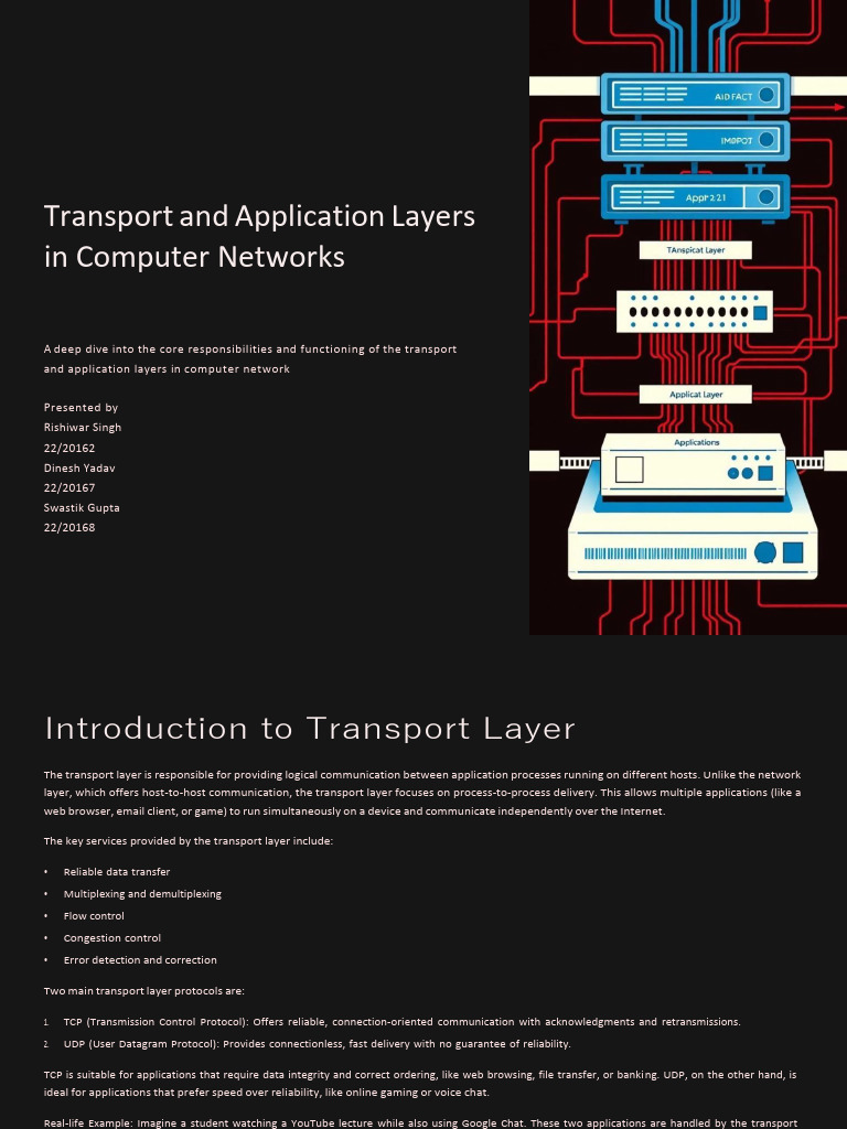 Dinesh Presentation Transport and Application Layer | PDF ...