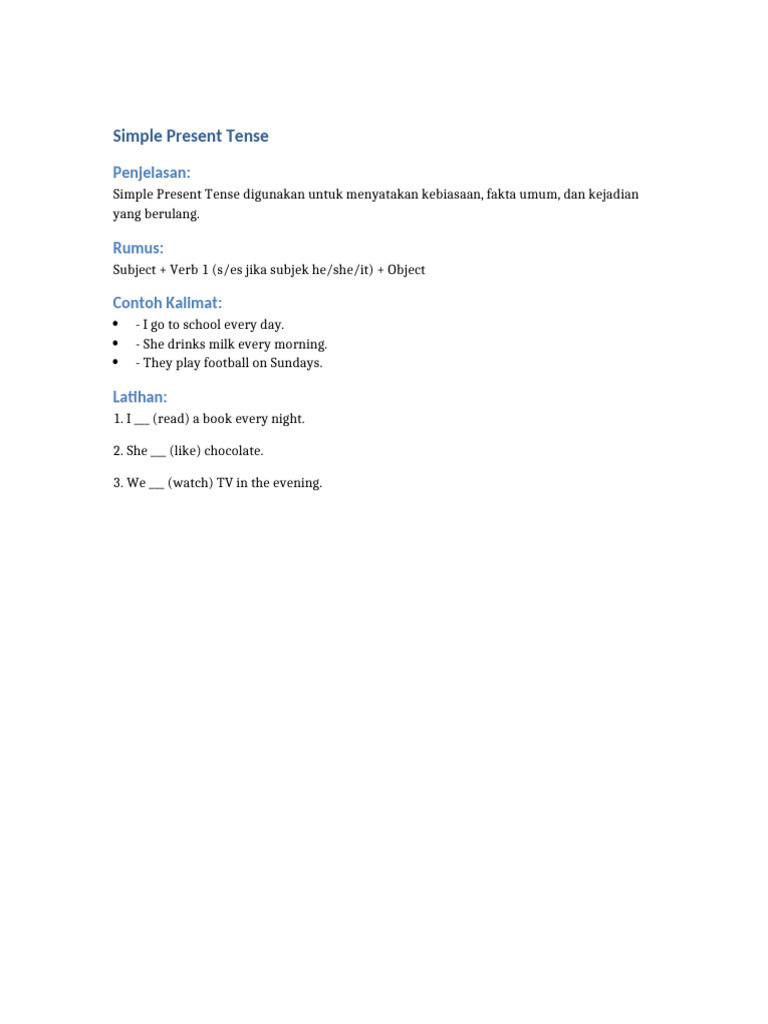 Simple Present Tense | PDF
