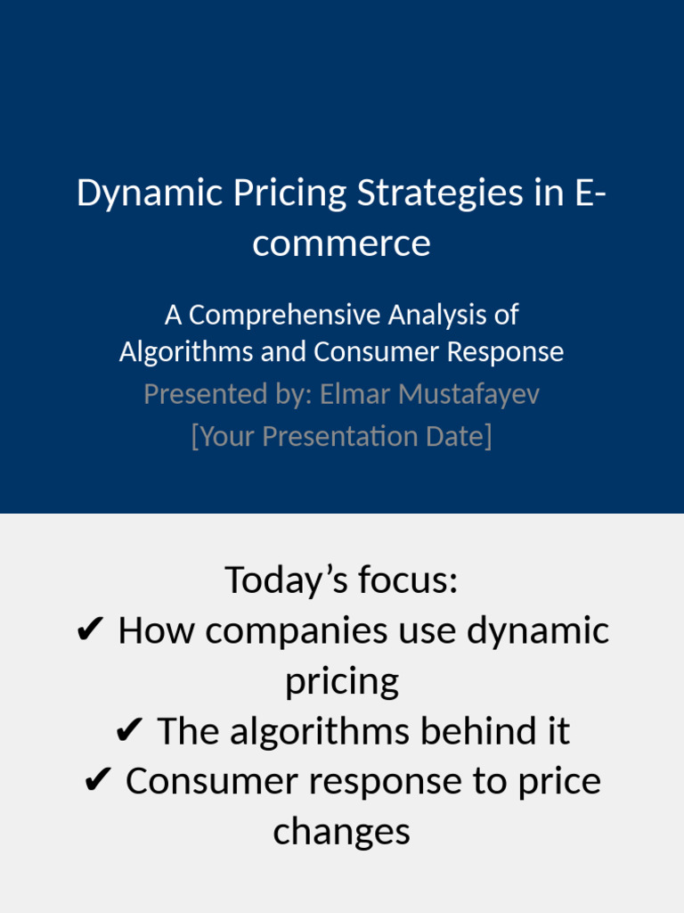 Dynamic Pricing Presentation Visual | PDF