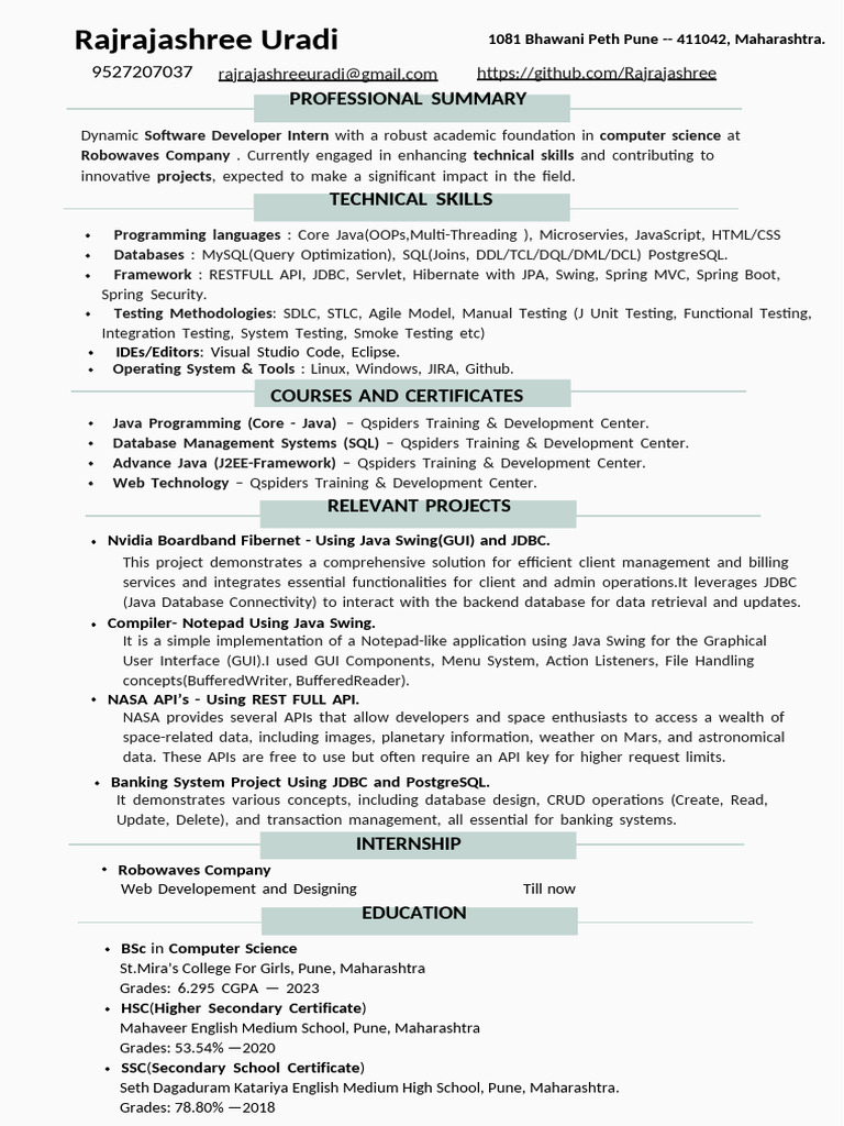 Robowaves Internship Overview | PDF | Databases | Java (Programming ...