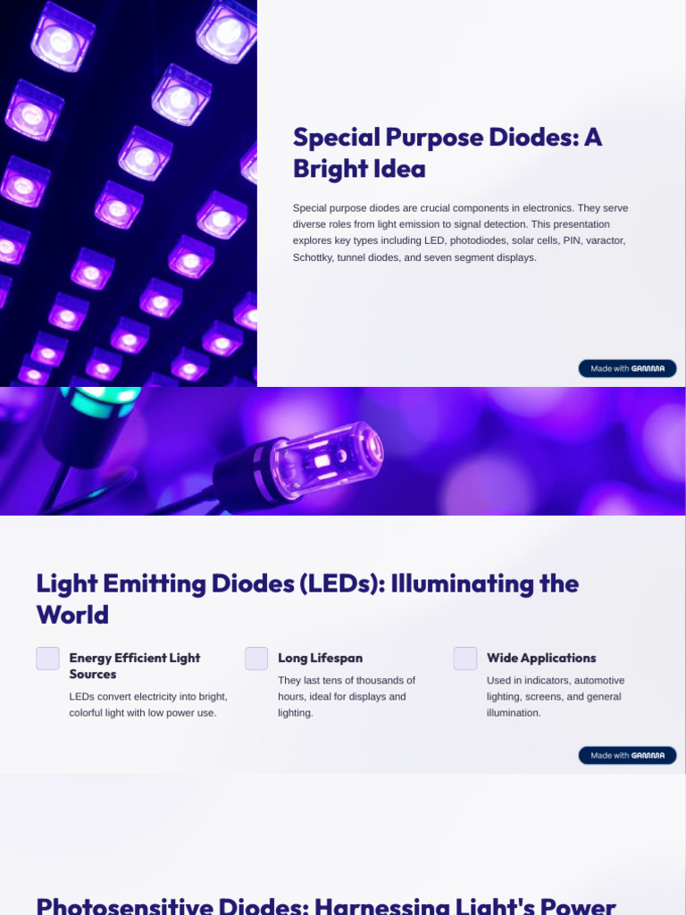 Overview of Special Purpose Diodes | PDF | Diode | Light Emitting Diode