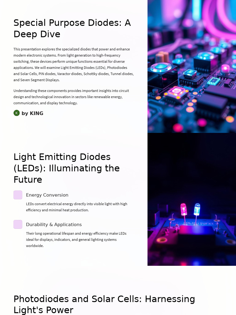 Special Purpose Diodes A Deep Dive | PDF | Diode | Light Emitting Diode