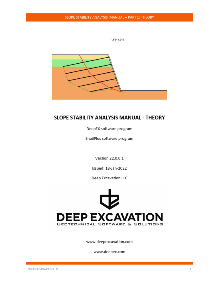 Slope Stability Analysis Theory DeepEX SnailPlus | PDF | Mechanical ...