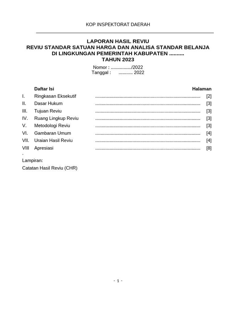 Reviu Standar Satuan Harga 2023 | PDF
