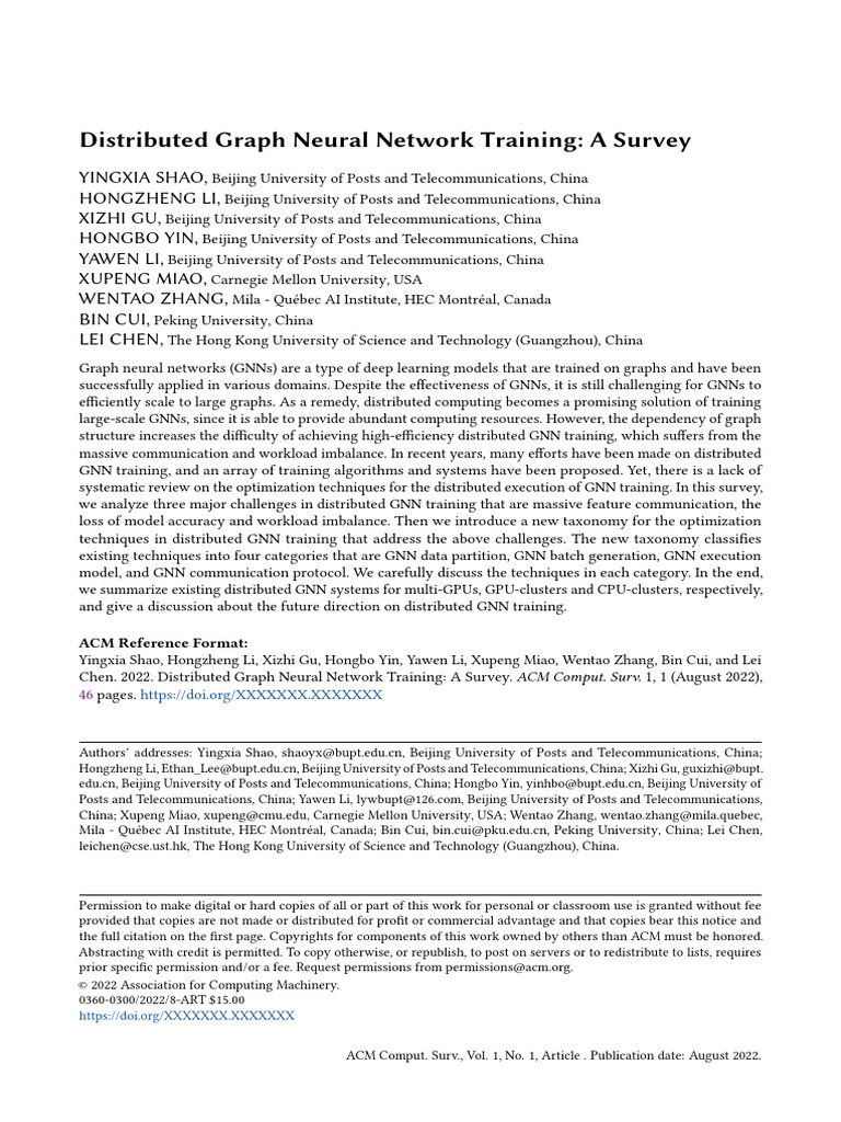Survey on Distributed GNN Training Techniques | PDF | Vertex (Graph ...