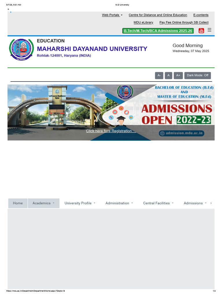 MDU Education Department Overview | PDF