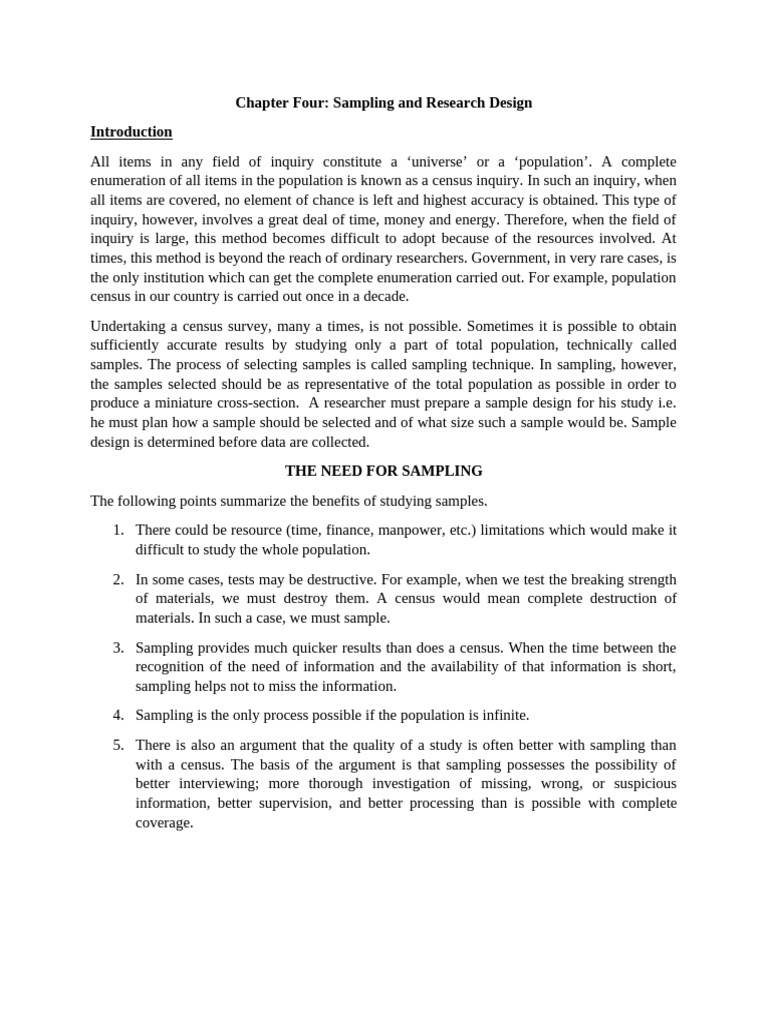 CHAPTER 4 To 6 Research Method | PDF | Research Design | Sampling ...