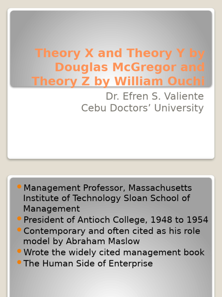 3a PPP Theory X and Y by Mcgregor and Theory Z by William Ouchi | PDF ...