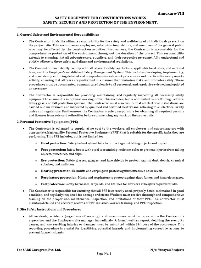 8.1 Safety Document (EHS) - R1 | PDF | Personal Protective Equipment ...