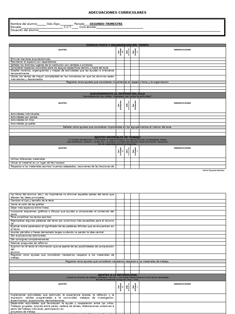 Ajustes Curriculares para Inclusión Educativa | PDF | Evaluación ...