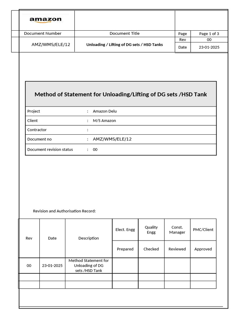 DG Set Unloading Safety Procedure | PDF | Crane (Machine) | Safety