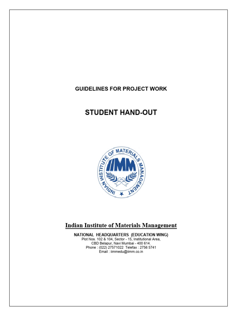 Project Guidelines For PMM, PSM, CMM, CSM | PDF | Supply Chain ...