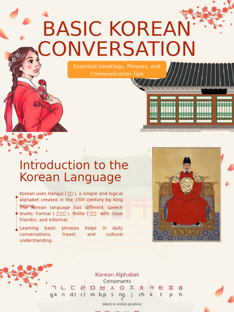 Basic Korean Conversation Essentials | PDF | Korean Language | Language ...