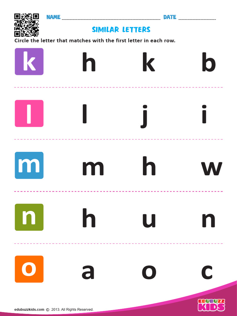 Letters-That-Look-Similar-Lowercase-Question - K To o | PDF