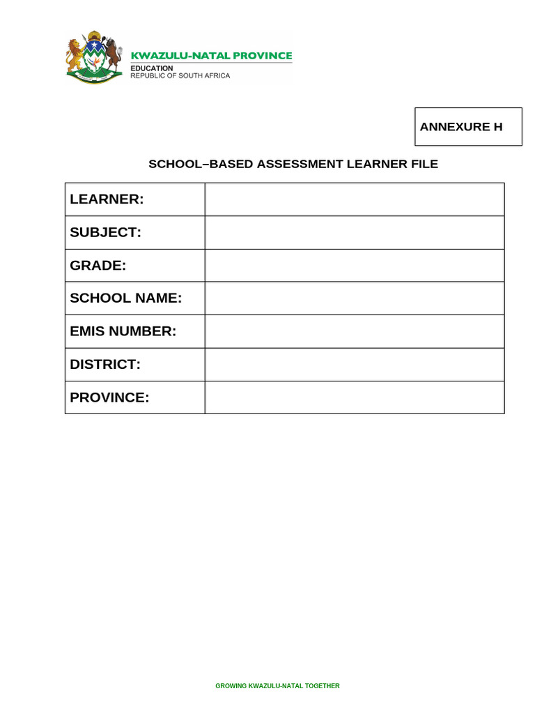 School-Based Assessment Learner File | PDF