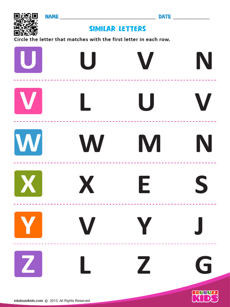 Letters-That-Look-Similar-Uppercase-Question - U To Z | PDF