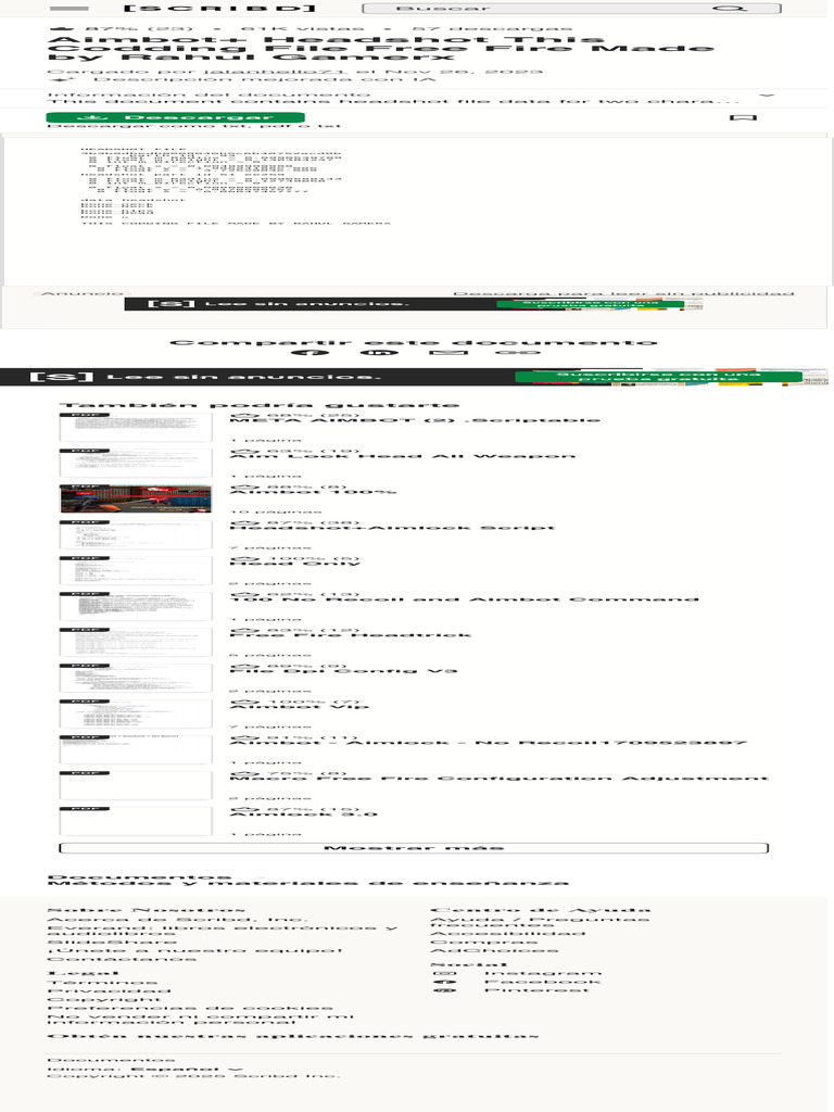 Aimbot+ Headshot This Codding File Free Fire Made by Rahul Gamerx PDF ...